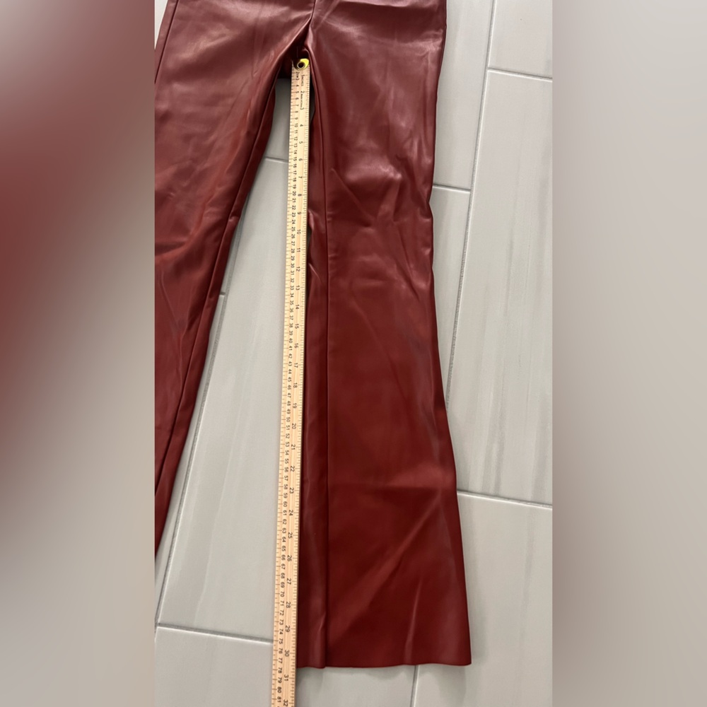 NWT Meshki dark cherry chocolate buttery soft faux leather pants - Picture 4 of 12